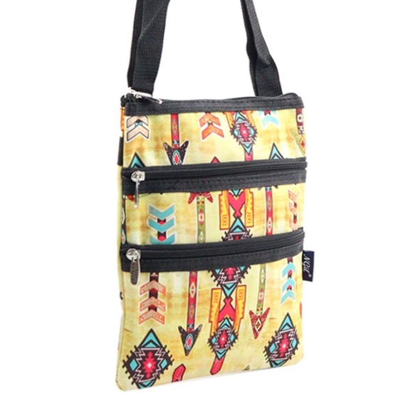 Canvas Tribal Arrow Messenger Bag - Picture 2 of 4